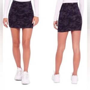 Free People Modern Femme Black Camo Mini Skirt Size 2